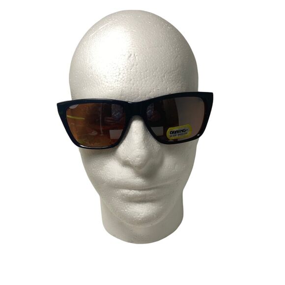 Classic  Mens Driving Sunglasses Black Plastic Frames Amber Lens USA Bonus Pair - Picture 6 of 13